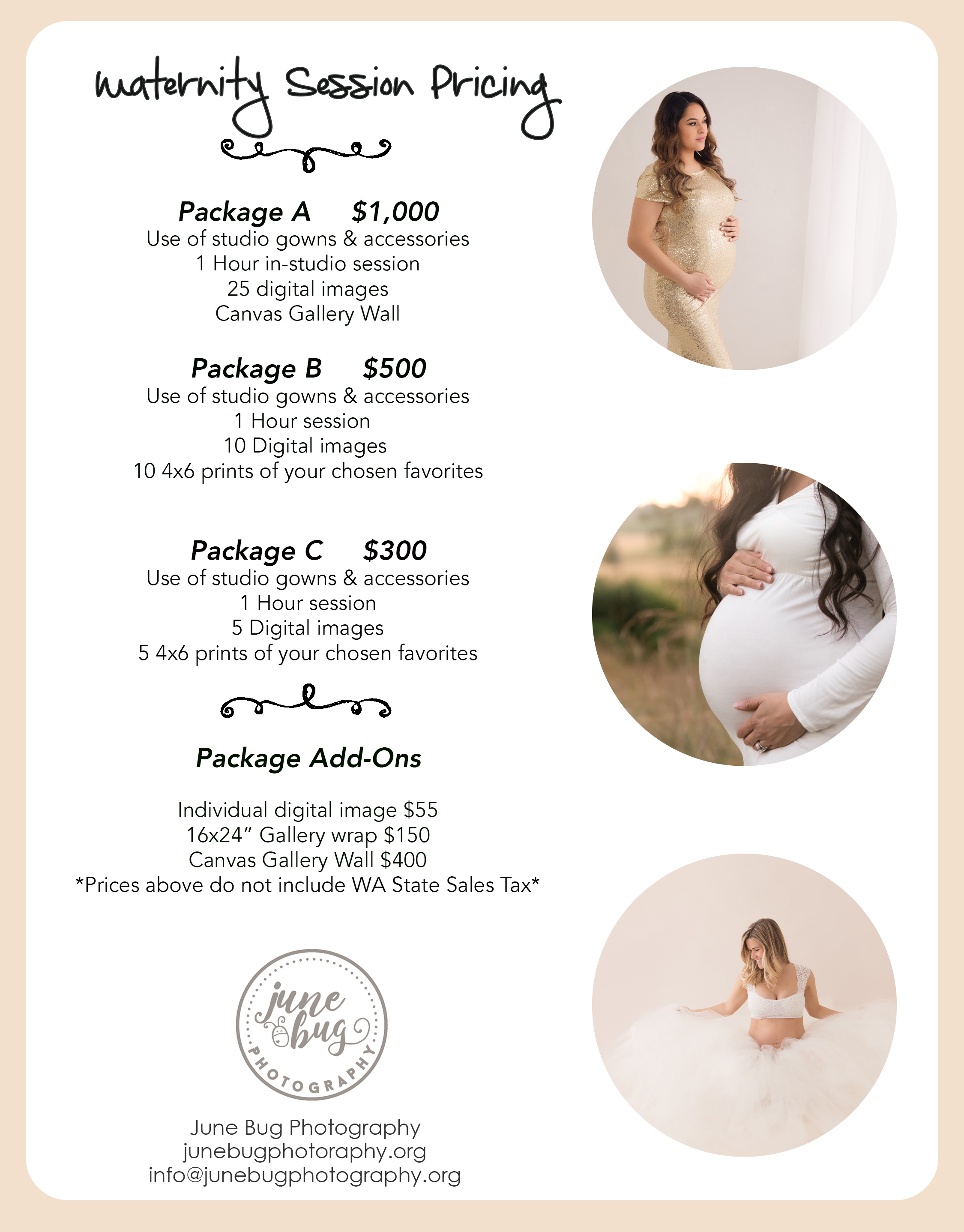 Prices Mill Creek Photography Pricing