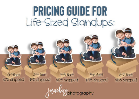pricing guide for different sized cardboard cutouts
